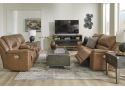 2 Seater Electric Leather Recliner Lounge with Power Headrest in Brown Colour - Tremont